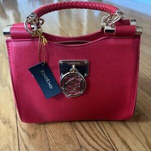 Bebe Fuchsia Mini Bag with Silver Accents